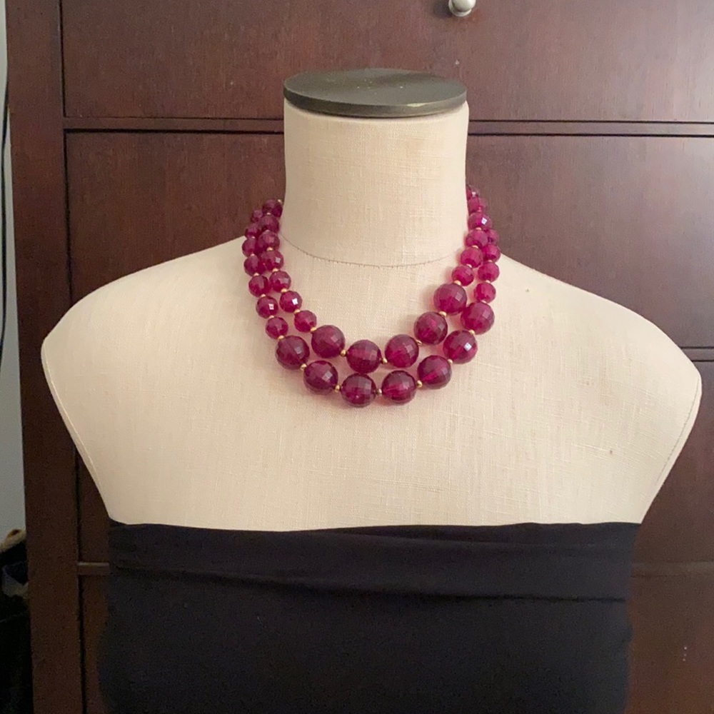 Vintage 2-strand purple bead necklace